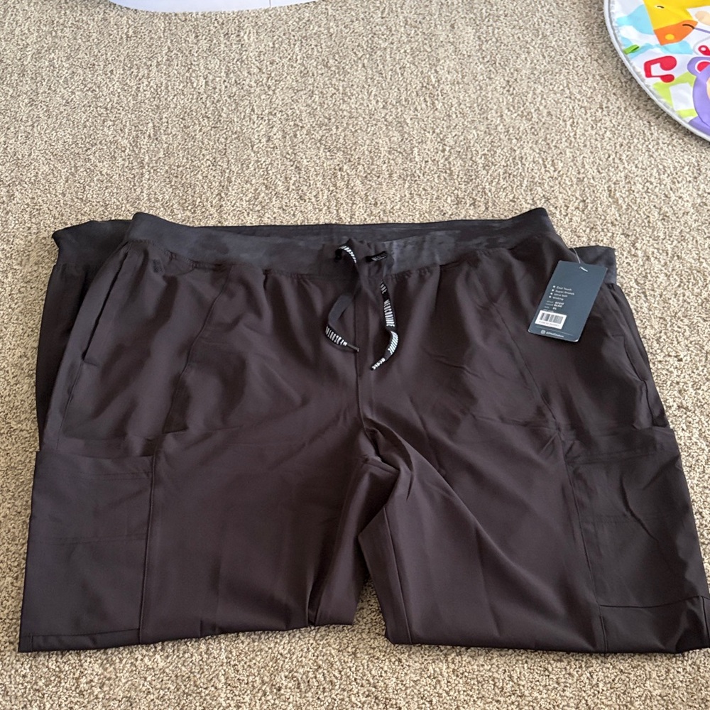 Med Couture Black Stretch Scrub Pants, XLT